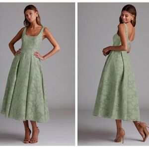 Azazie Amalie Pistachio A-Line Midi Dress – Worn Once